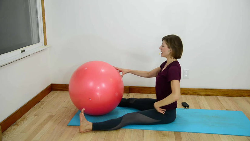Pilates Mat With Stability Ball  Wall